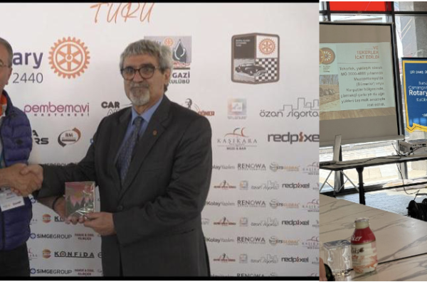 BURSA OSMANGAZİ ROTARY 13. KLASİK OTOMOBİL YARIŞMASI SONUNDA BURSA OTOMOTİV TARİHİ SUNUMU. BAŞKAN TAMER ESİGÜL İLE.